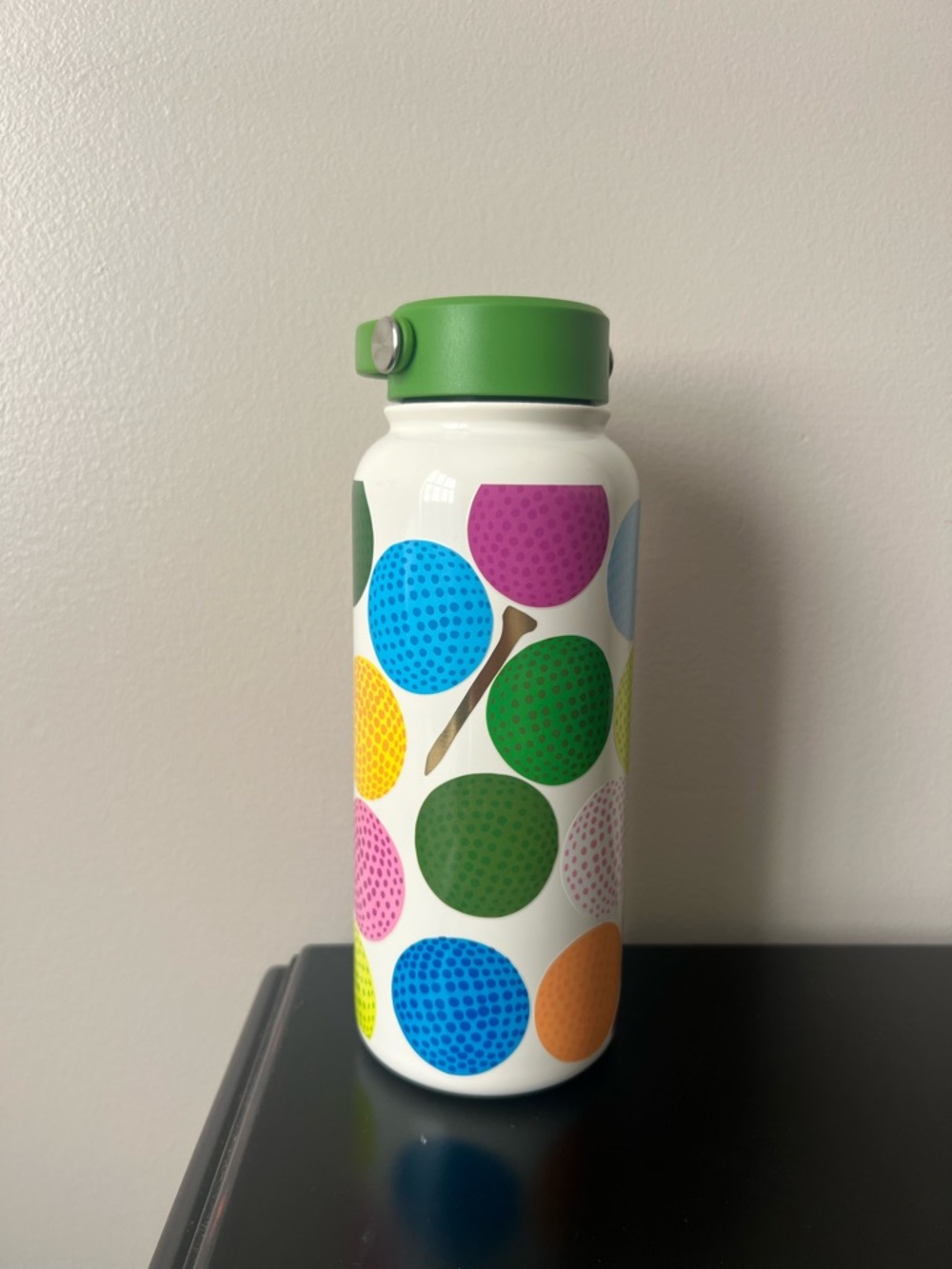 Kate Spade Insulated Stainless Steel Water Bottle with Golf Balls, NEW